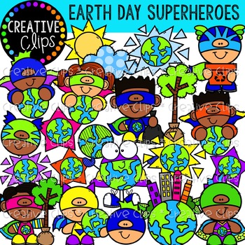 Preview of Earth Day Clipart: Superheroes {Creative Clips Clipart}