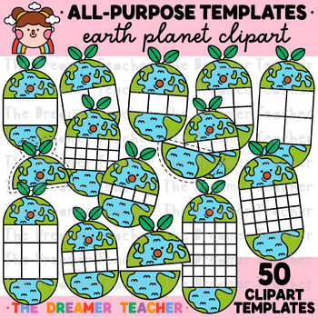 Preview of Earth Day Clipart Templates Planets Graphics