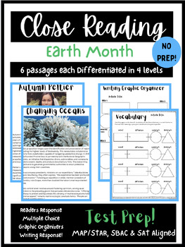 Preview of Earth Day Close Reading Differentiated Passages! Celebrate Earth Month!