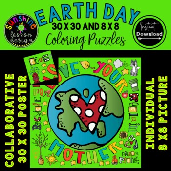 Preview of Earth Day Art. Collaborative & Individual Earth Day Activities. NO PREP!