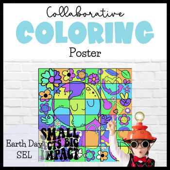 Preview of Earth Day Collaborative Poster | April Activities | Coloring Page Mural Art