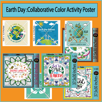 Preview of Earth Day Activities - Collaborative Poster and Bulletin Board Project Bundle