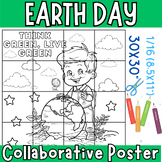Earth Day Collaborative Poster Coloring - Think green, live green
