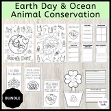 Earth Day Collaborative Posters, Coloring Pages, Writing, 