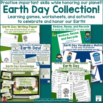 Earth Day Collection: Games, Worksheets, and Activities to Celebrate ...
