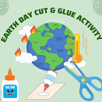 Preview of Earth Day Color and Cut Hats & Glue Activity, Worksheet
