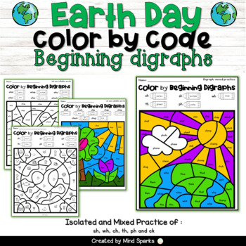 Preview of Earth Day Color by Code: Beginning Digraphs