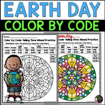 Preview of Earth Day Math Color by Code | Earth Day Math Skills Worksheets