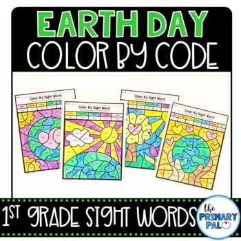 Preview of Earth Day Color by Code for 1st Grade Sight Words