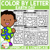 Earth Day Color by Letter Recognition Alphabet Worksheets