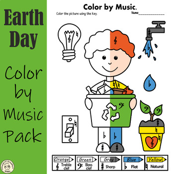 Preview of Earth Day Music Coloring Pages Pack | Spring Music Theory Activities