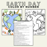 Earth Day Color by Number "Día de la Tierra" Spanish Questions