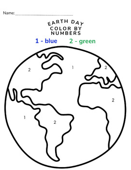 Preview of Earth Day Color by Numbers