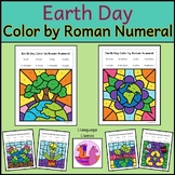 Earth Day Color by Roman numerals, color by number