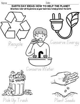 Preview of Earth Day: Color the Earth Saving Activities