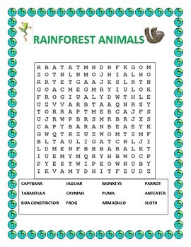 earth day color the rainforest animals headband word