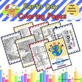 Earth Day Coloring Book, Printable Coloring Pages
