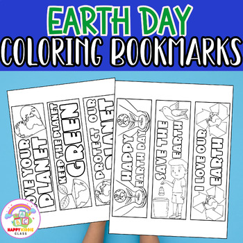 Preview of Earth Day Coloring Bookmarks, Kids Coloring Bookmarks, April Coloring Bookmarks