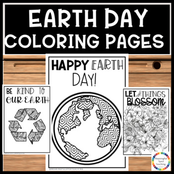 Preview of Earth Day Coloring Page Doodles For Kids and Teens NO PREP Bundle