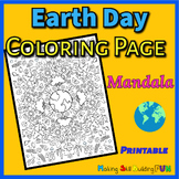 Earth Day Coloring Page Mandala Environmental Awareness Pr