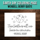 Earth Day Coloring Page with a Wendell Berry Quote | Art P