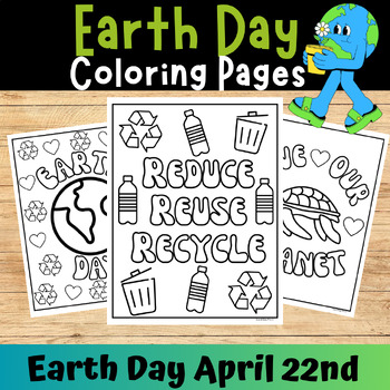Preview of Earth Day Coloring Pages April Coloring Sheets