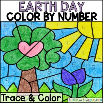 Preview of Earth Day Coloring Sheets | Color By Numbers Worksheets | Kindergarten