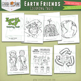Earth Day Coloring Pages - Earth Friends - Recycling *SALE*