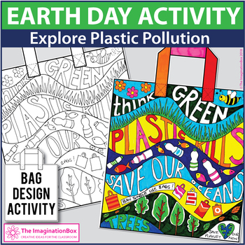 Preview of Earth Day Coloring Pages, Plastic Pollution Art Activity, Bulletin Board Posters