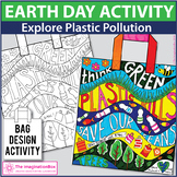 Earth Day Coloring Pages, Plastic Pollution Art Activity, 