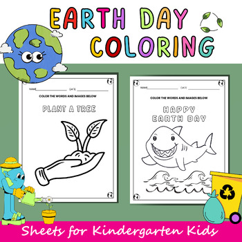 Preview of Earth Day Coloring Pages Kindergarten, Kindergarten Activities