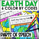 Earth Day Coloring Pages Parts of Speech Color by Number