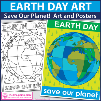 Preview of Earth Day Coloring Pages, Save our Planet Poster Art Activity