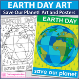 Earth Day Coloring Pages, Save our Planet Poster Art Activity