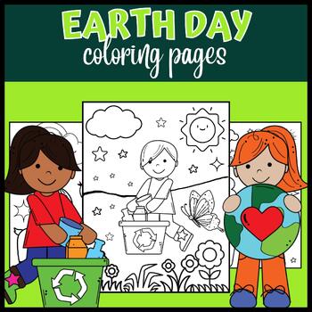 Preview of Earth Day Coloring Pages Set | Earth Day Activities | Earth Day Sheets for Kids