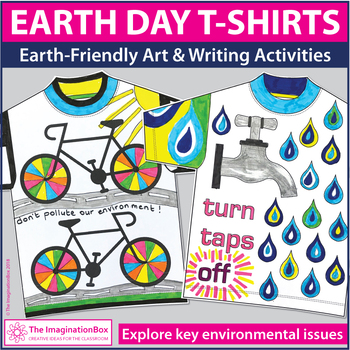 Preview of Earth Day Coloring Pages, Design a T-Shirt Earth Day Art and Writing Activities