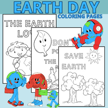 Preview of Earth Day Coloring Pages With Quotes,Pre K Preschool,Themed Spring And Animals
