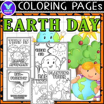 Preview of Earth Day Coloring Pages & Writing Paper Classroom Activities ELA No PREP