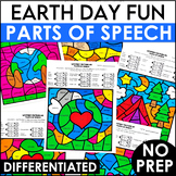 Earth Day Coloring Pages & Parts of Speech Worksheets for 