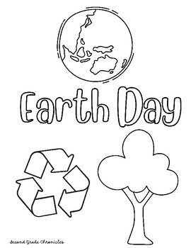 Earth Day Coloring Sheet by Second Grade Chronicles | TPT