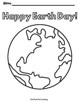 Earth Day Coloring Sheet by Doe Rae Me Academy | TPT