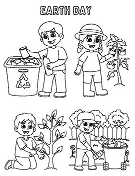 Preview of Earth Day Coloring Sheets 10 Printable Pages of Fun