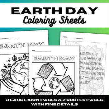 Preview of Earth Day Coloring Sheets FREEBIE
