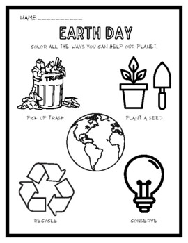 Earth Day Coloring and Writing Worksheets / Earth Day Coloring Pages