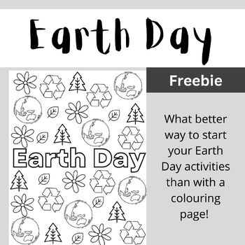 Preview of Earth Day Colouring Page