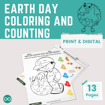 Preview of Earth Day Colouring and Counting Worksheets