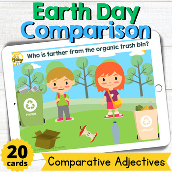 Preview of Earth Day Comparison Comparative Adjectives Boom Cards