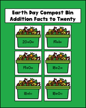 Preview of Earth Day Compost Bin Addition Facts to Twenty