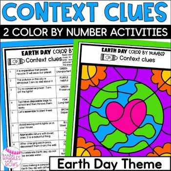 Preview of Earth Day Context Clues Color By Number