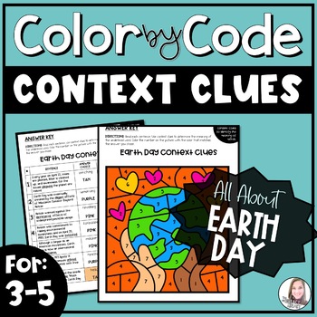 Preview of Earth Day Context Clues Color by Number Activity